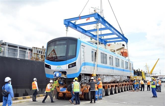 Four more Japanese built trains arrive for HCM City metro route